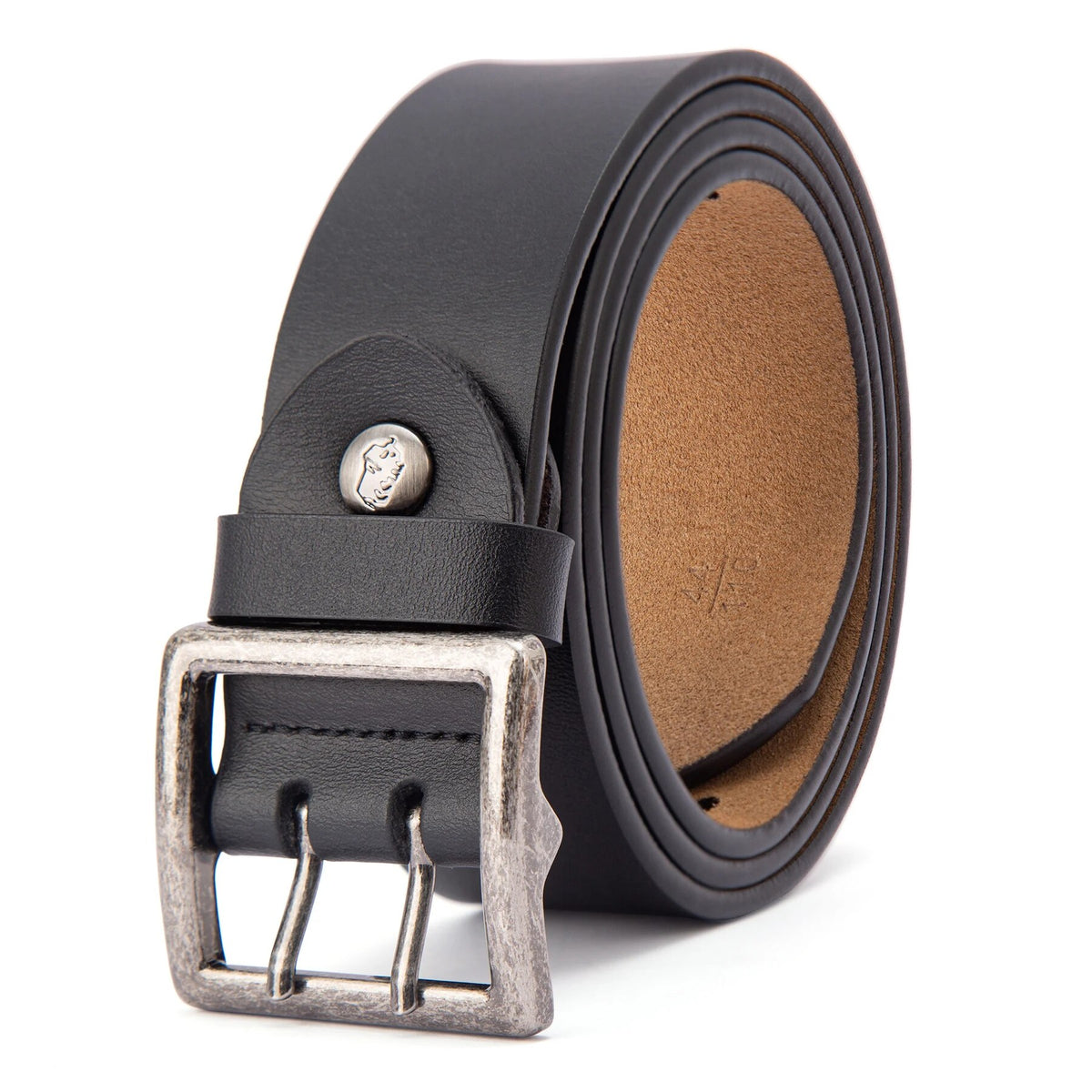Cinto Em Couro Bison Black - Masculano